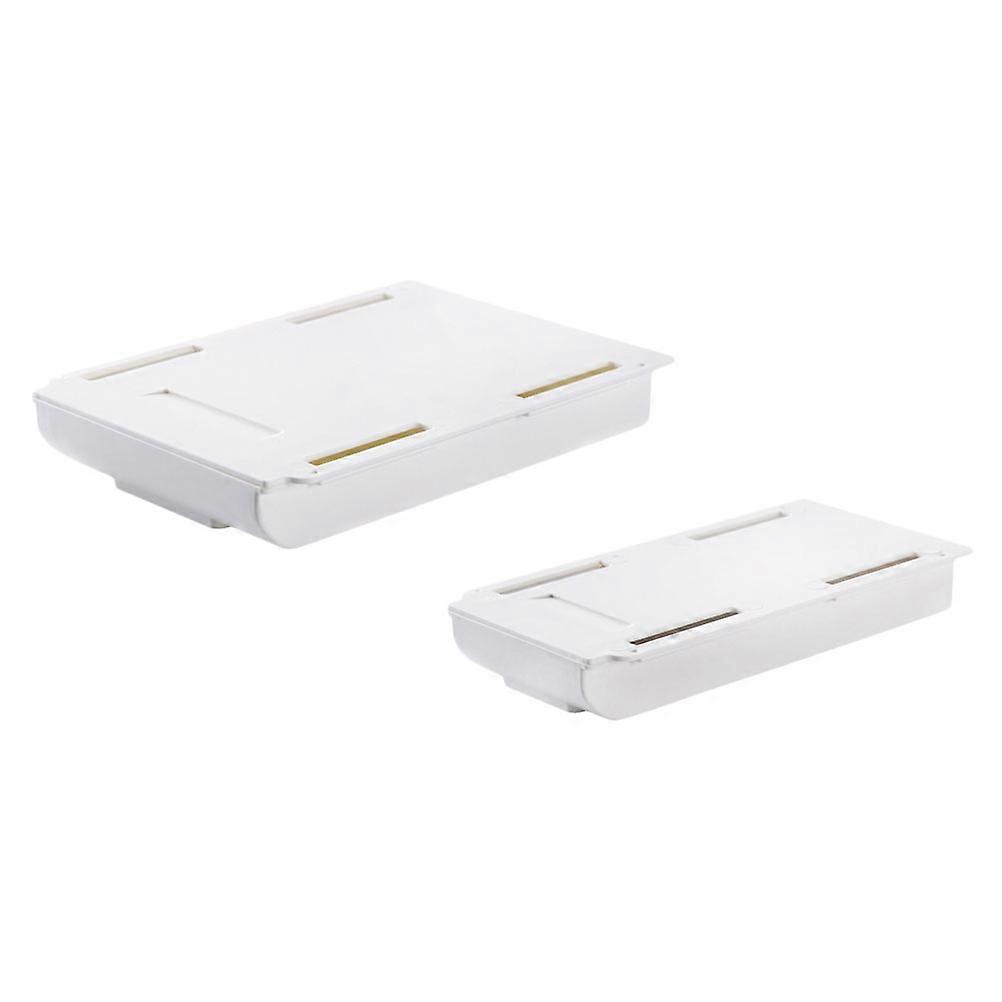 2Pcs Wall-Mounted Small Drawer White for Home Use Under Table Storage