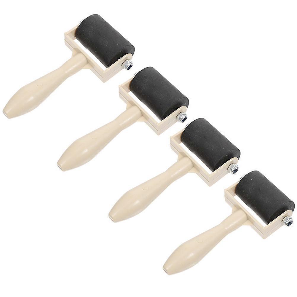 Lightweight Rubber Roller for Printmaking Use 4Pcs Art Craft Tool