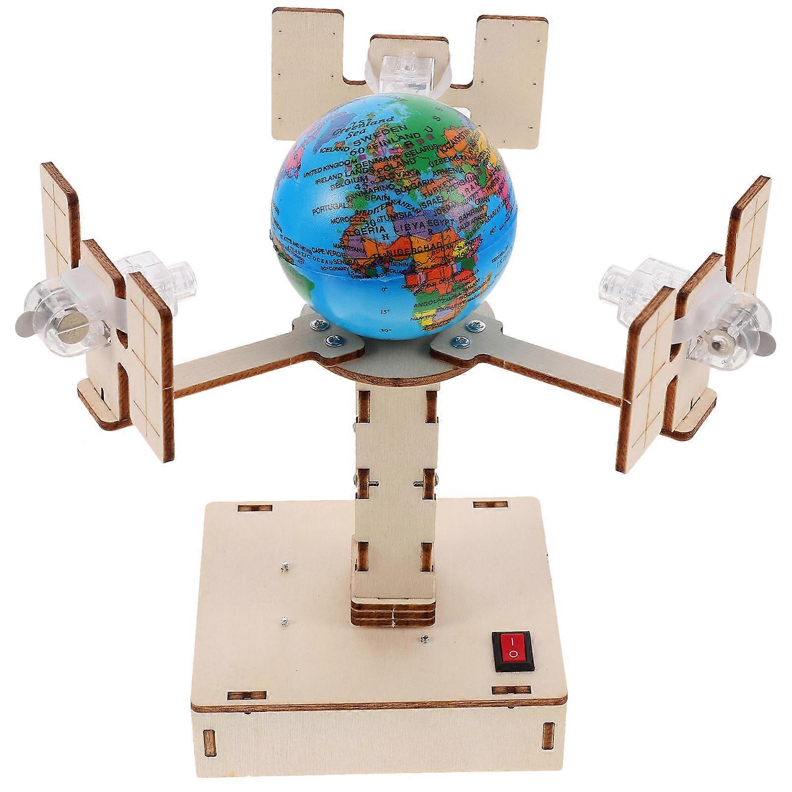 Wooden Science Educational DIY Geosynchronous Satellite Model Kit 1Set