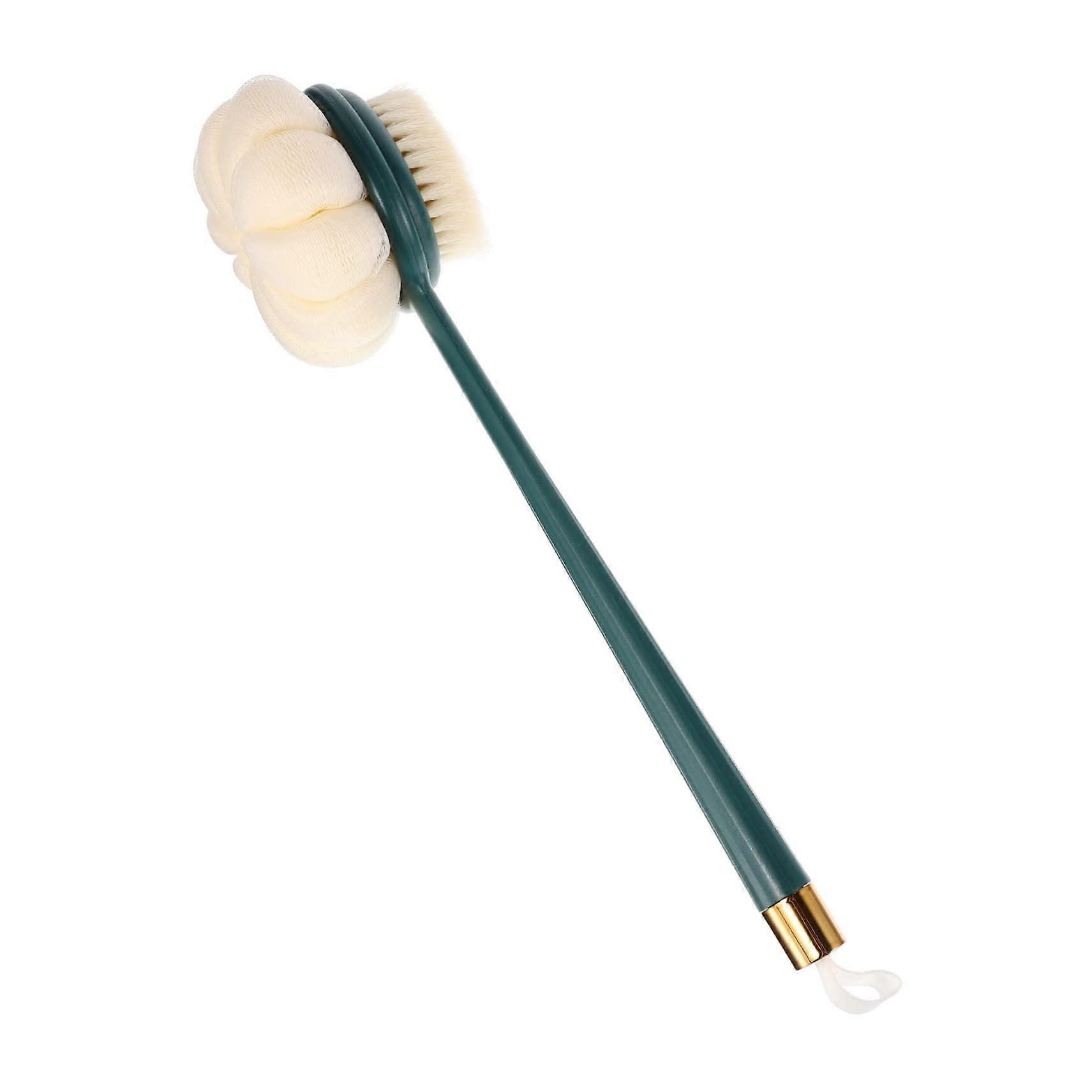 DualSided Back Scrubber for Shower with Long Handle Bath Brush for Gentle Exfoliation
