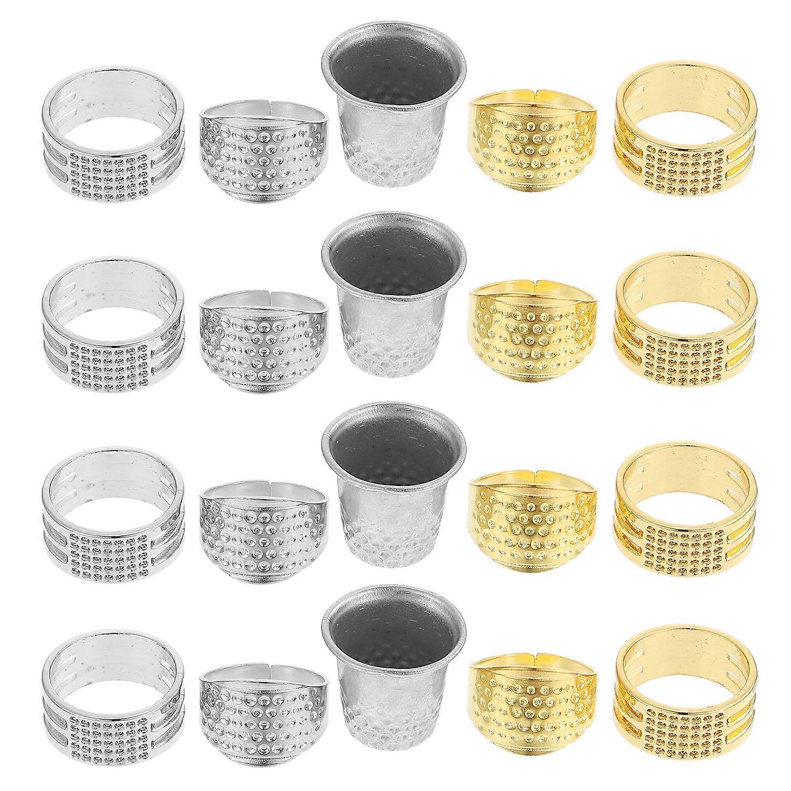 Cross Stitch Sewing Thimble Copper Protector for Sewing 20Pcs Assorted Colors
