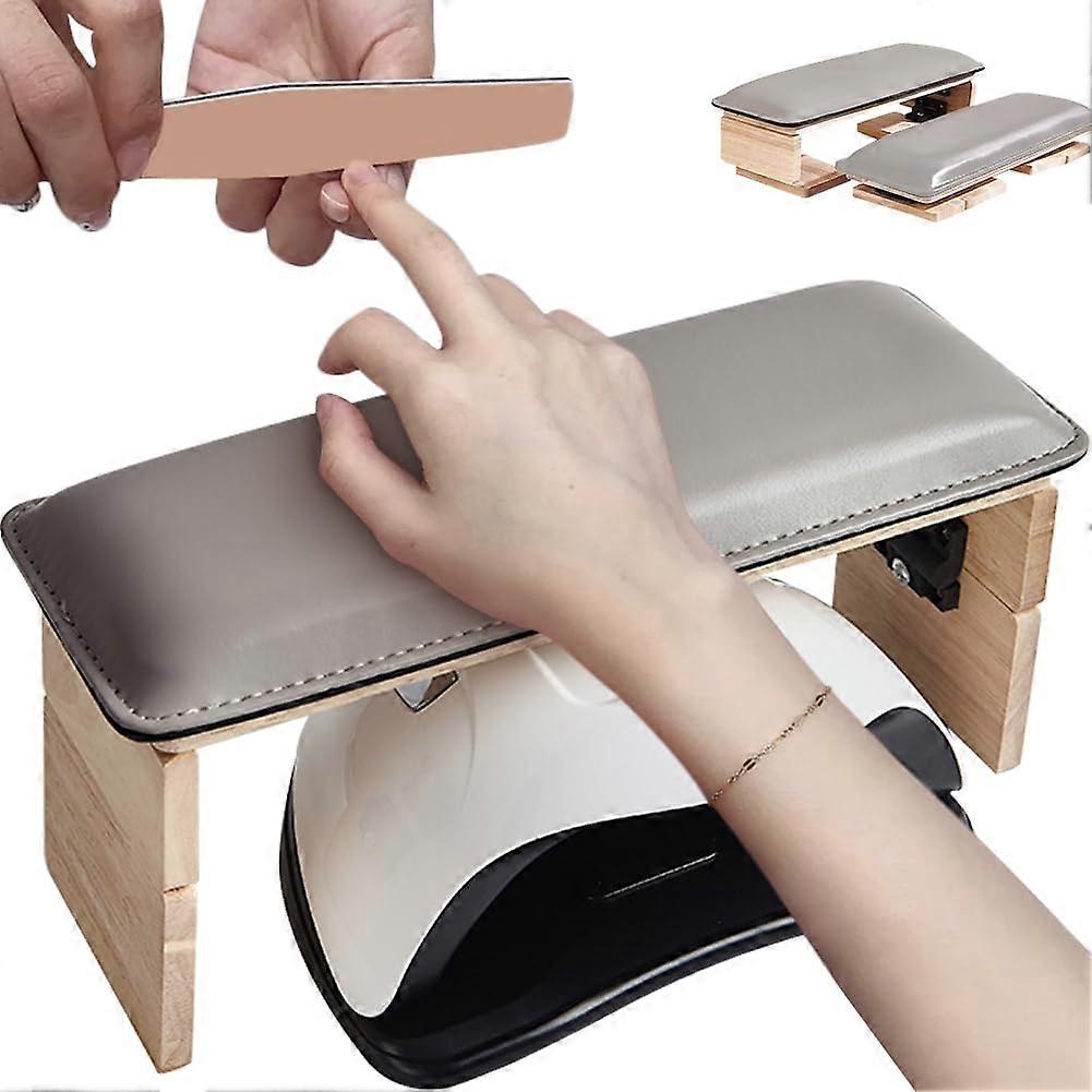 Folding Nail Arm Rest with Adjustable Height Ergonomic PU Cushion for Manicure