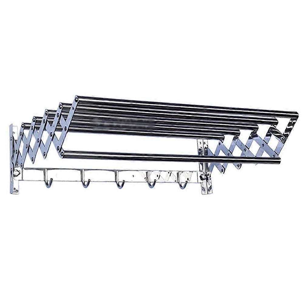 Clothes Drying Rack Wall Mounted Retractable 60cm Foldable Laundry Stand for Indoor Bed Linen