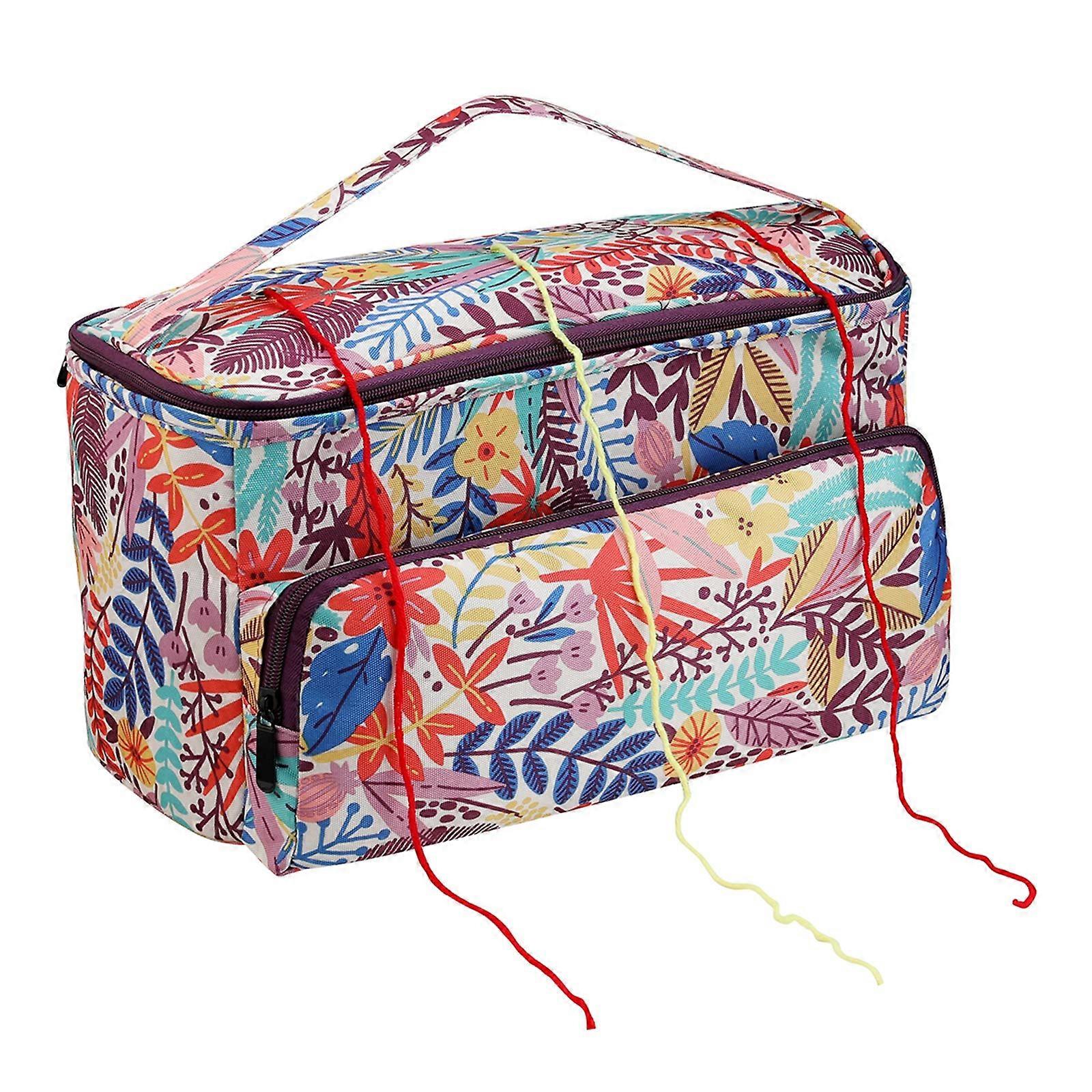 Yarn Storage Bag for Crochet and Knitting with Multiple Compartments and Tangle Organizer