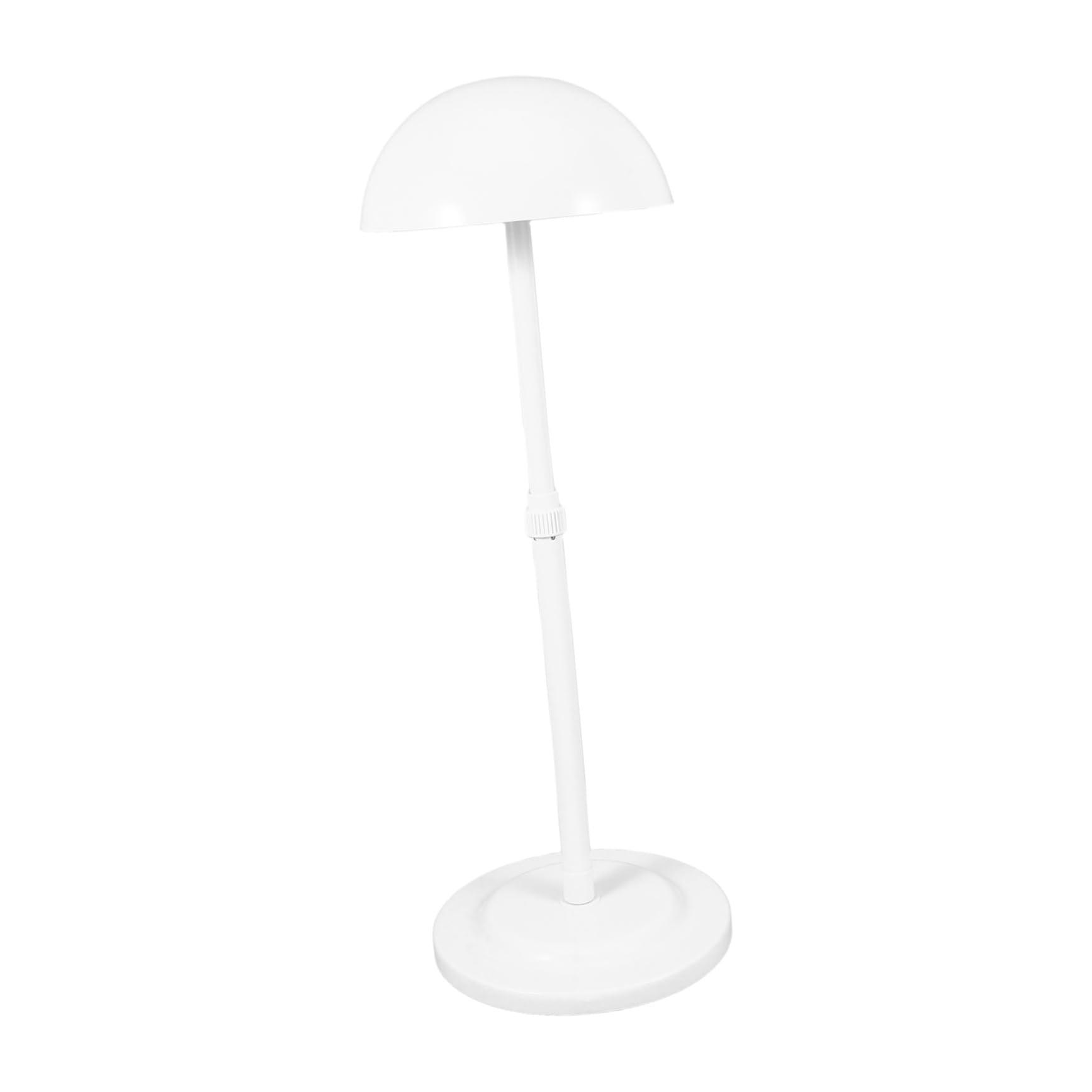 Adjustable Headform Stand for Hat Wig Display, Stable Base, Lightweight White Rack