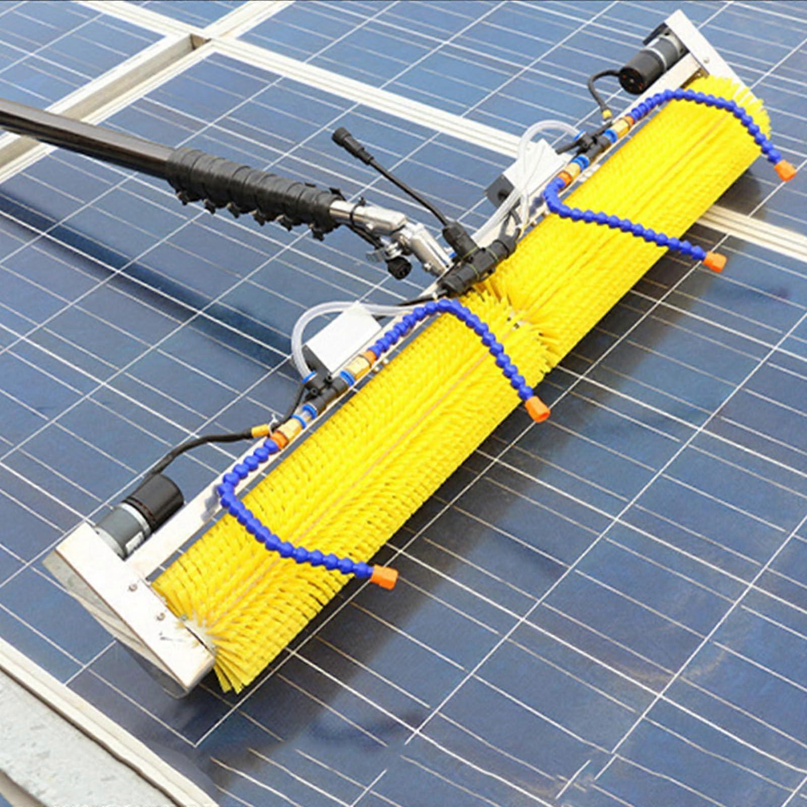 Solar Panel Cleaning Machine with Telescopic Rod, 100cm Nylon Brush, Speed WaterSaving Design
