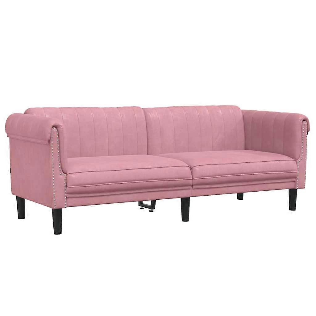 vidaXL Driezitsbank fluweel roze