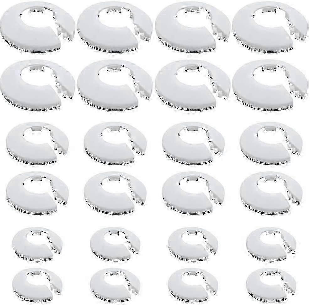 (24 Pieces) Pipe Collars White Plastic Radiator Pipe Covers Wall Flange Easy -ZY