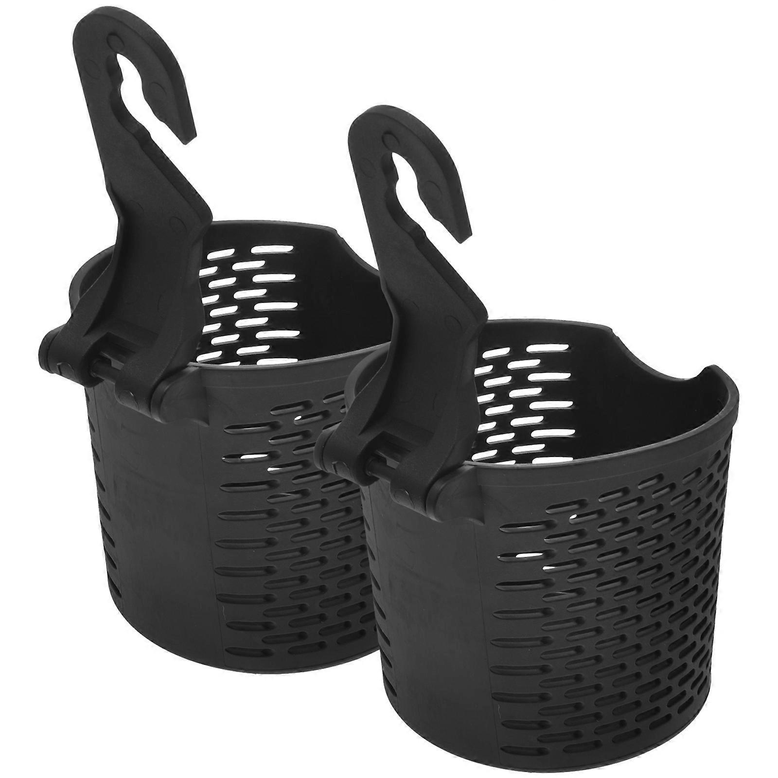 Car Headrest Beverage Cup Holder for Storage 2Pcs Plastic Black Design