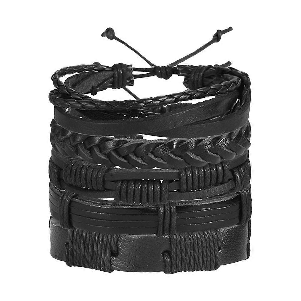 Bracelet Creative Bracelet 5Pcs for Men Adjustable Black Design