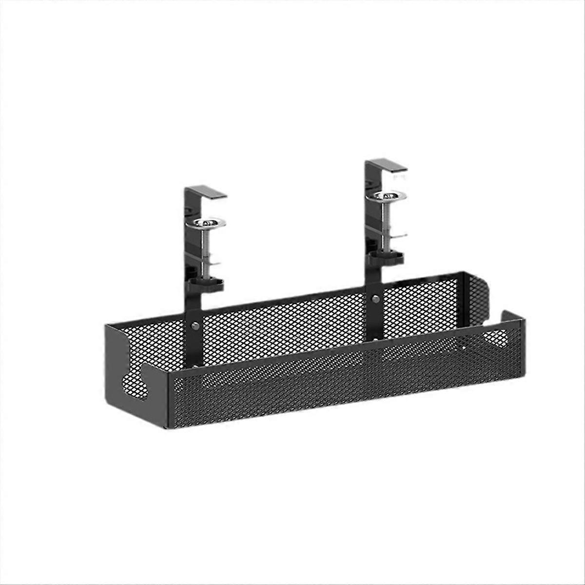 Under Desk Cable Organizer-No Drill Metal Mesh Cable Management Box B