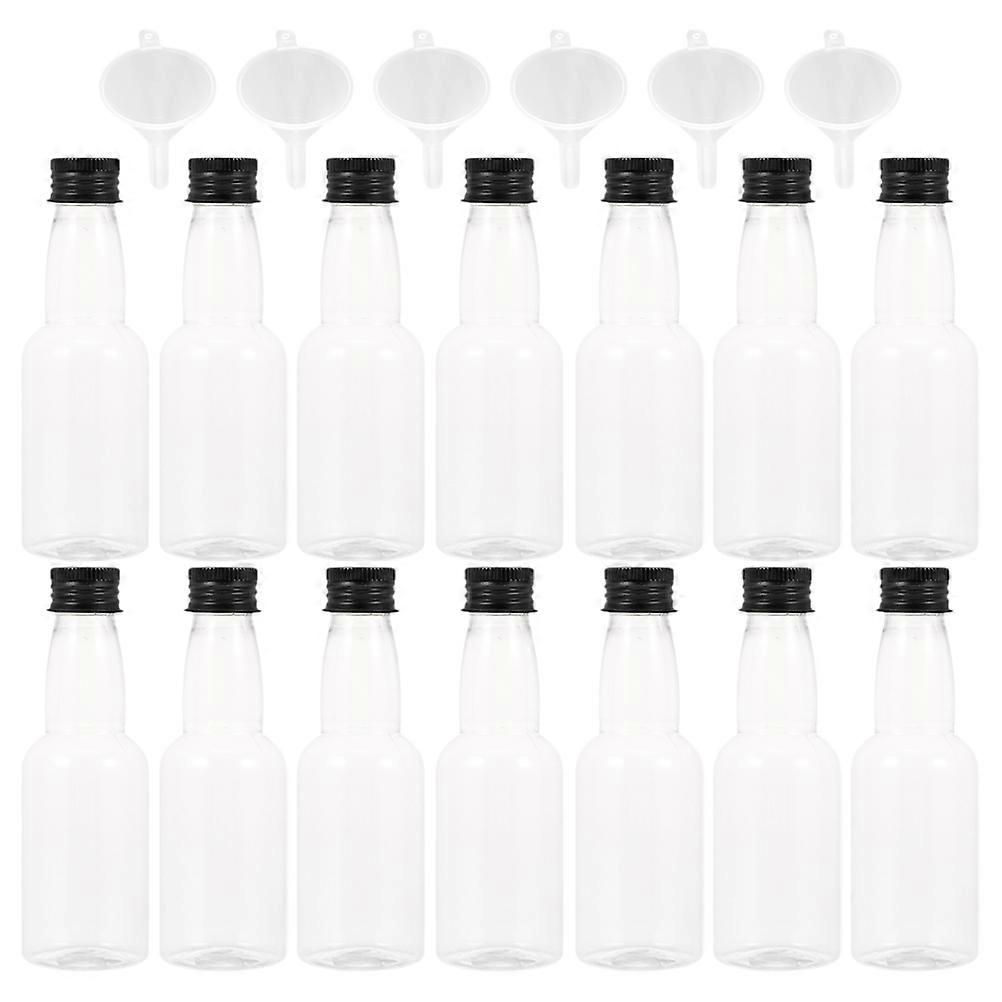 Mini Liquor Bottles Transparent for Storage 3Sets with Funnels