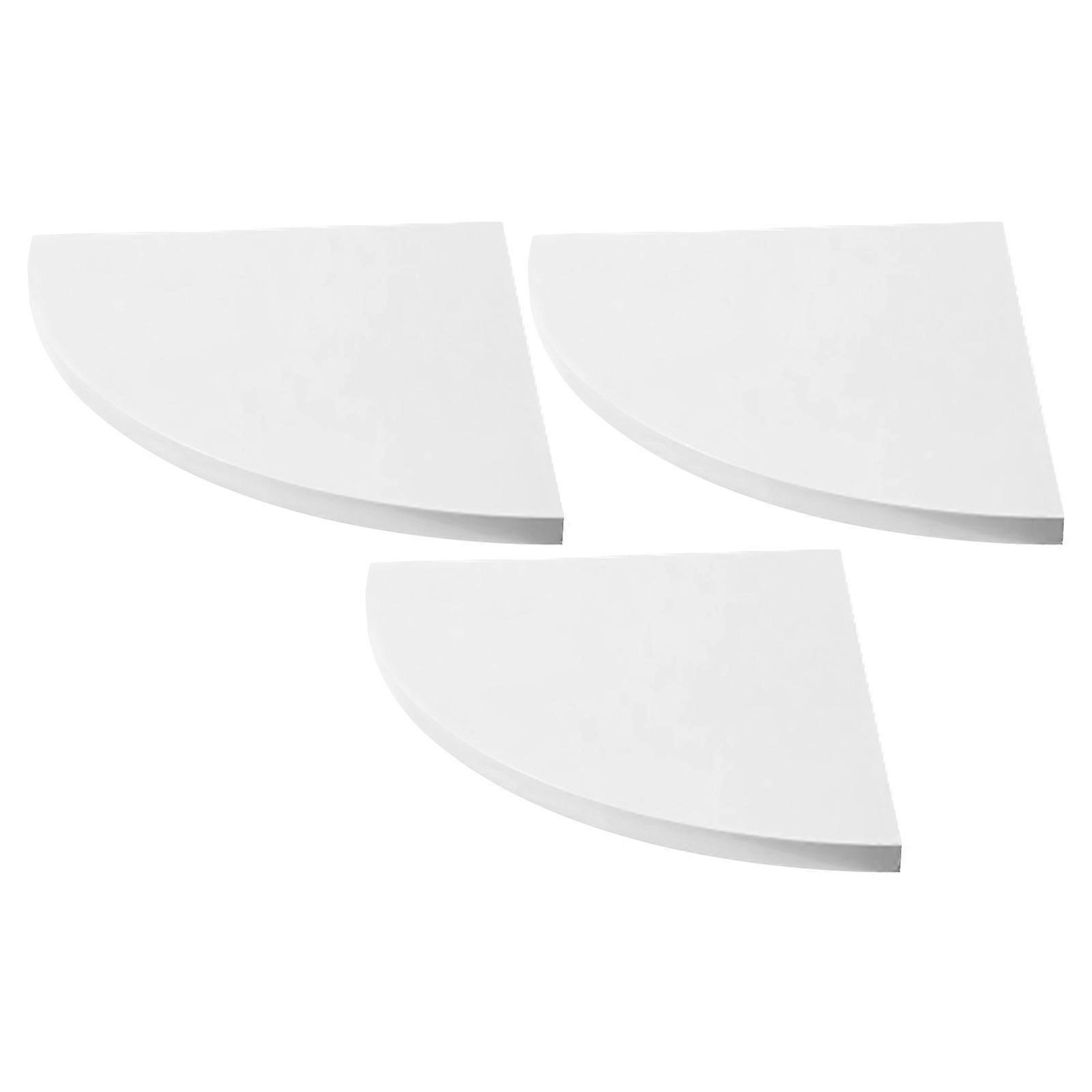 Corner Floating Shelves Round End Wall Mount for Display Use 3Pcs Set