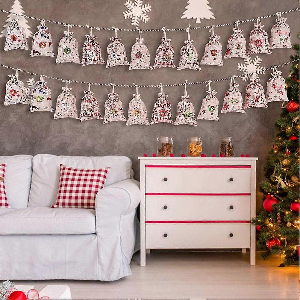 Christmas Gift Bag Burlap Bag Drawstring Bags for Candy Packaging 1Set