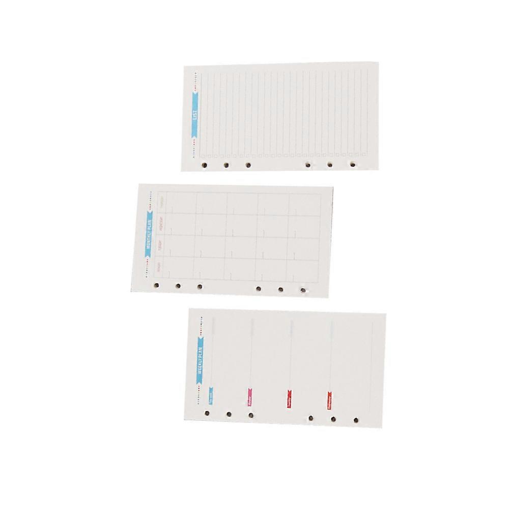 A6 Paper Notebook for Writing 3Sets 6-Hole Loose Leaf Filler Papers Multi