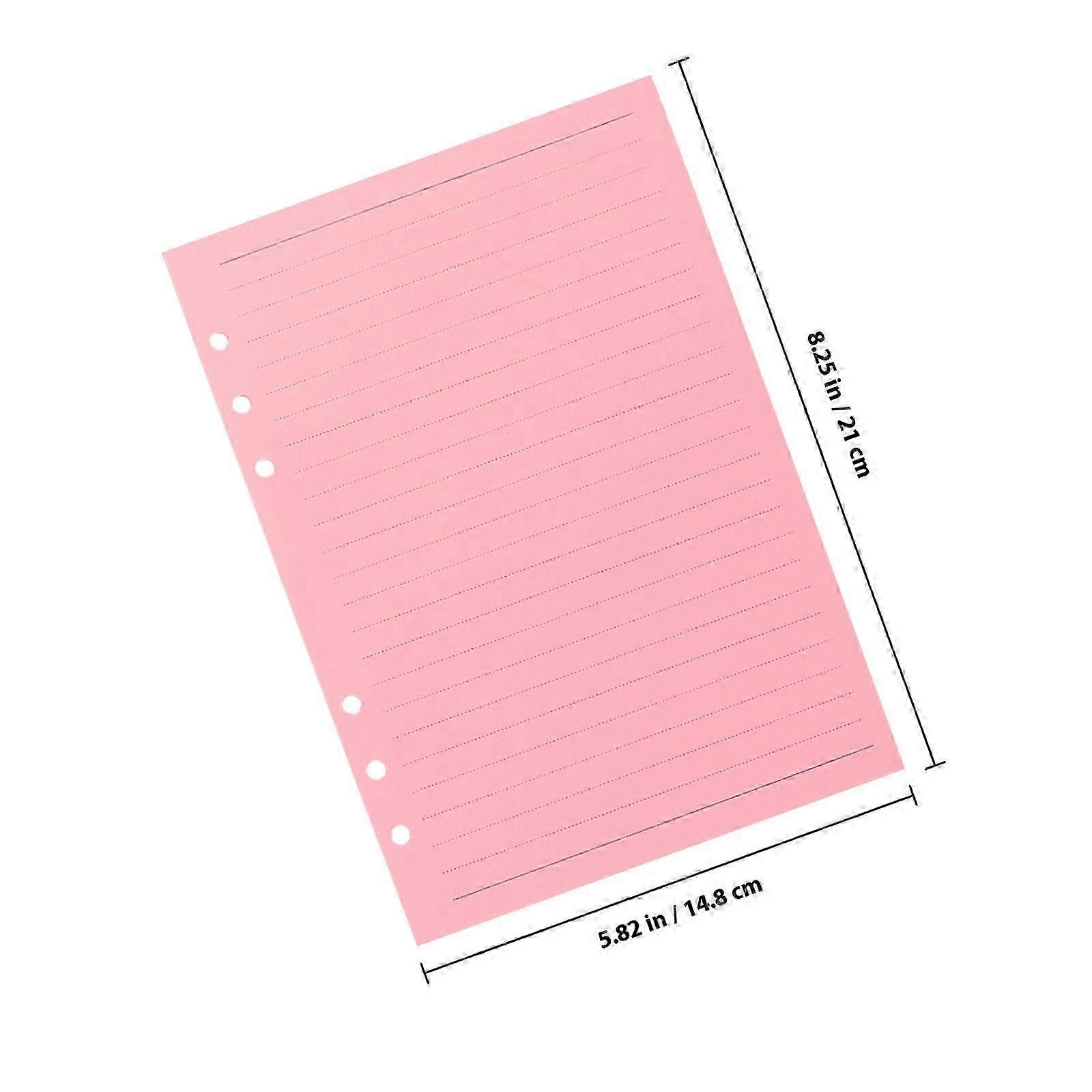 Notebook Refill Paper compatible Notebook 100 Sheets Assorted Color Lined Loose Leaf