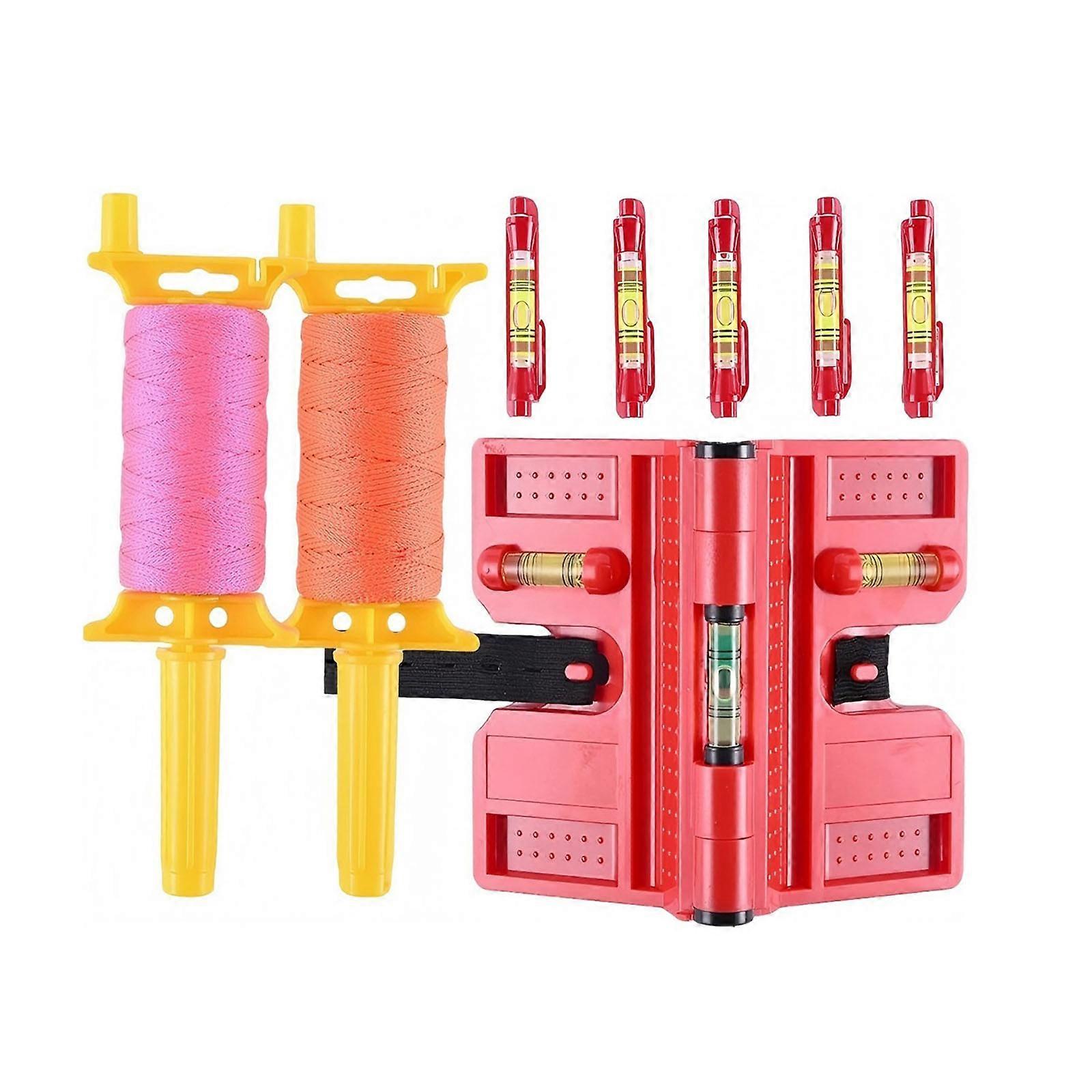 Flexible Construction Line String Bundle Including Post For Efficient Drywall Alignment Multicolor