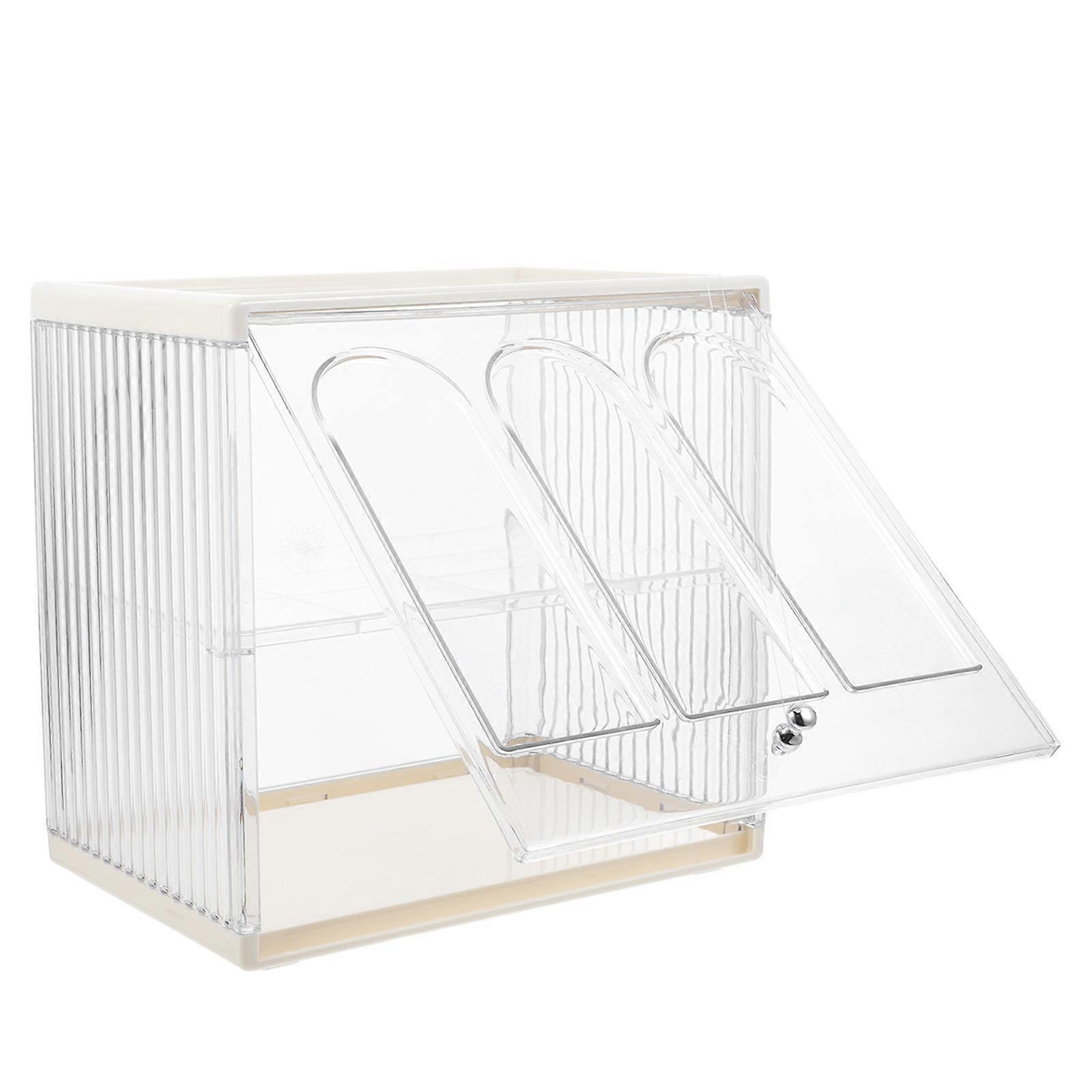 Kitchen Bread Box Double Layer for Clear Bread Storage 2Pcs Container