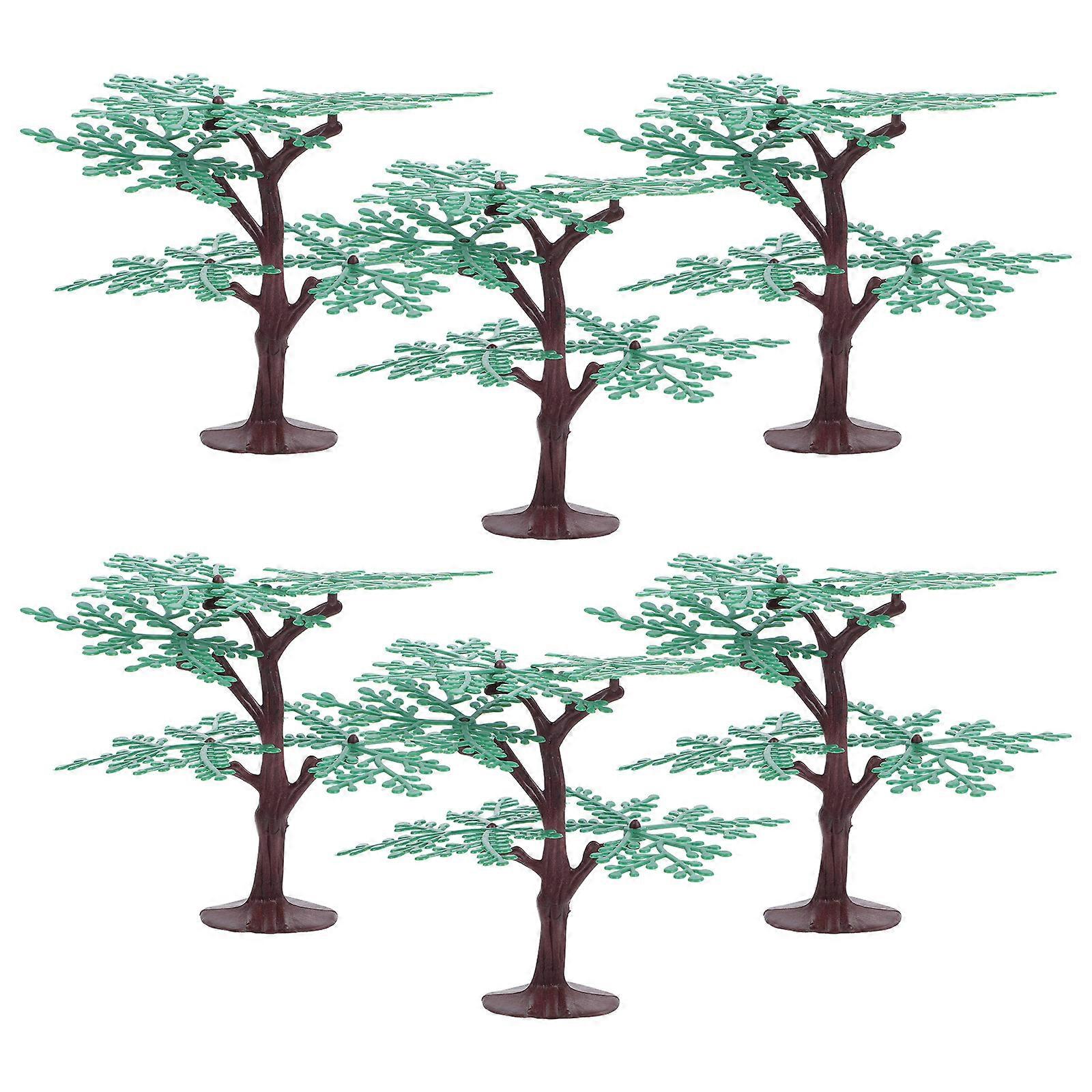 Train Layout Trees Plastic Tree Model for Decor 6Pcs Green Removable DIY Trees