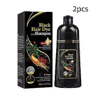 2 stuks natuurlijke kruiden instant zwarte haarverf shampoo voor witte haarkleuring