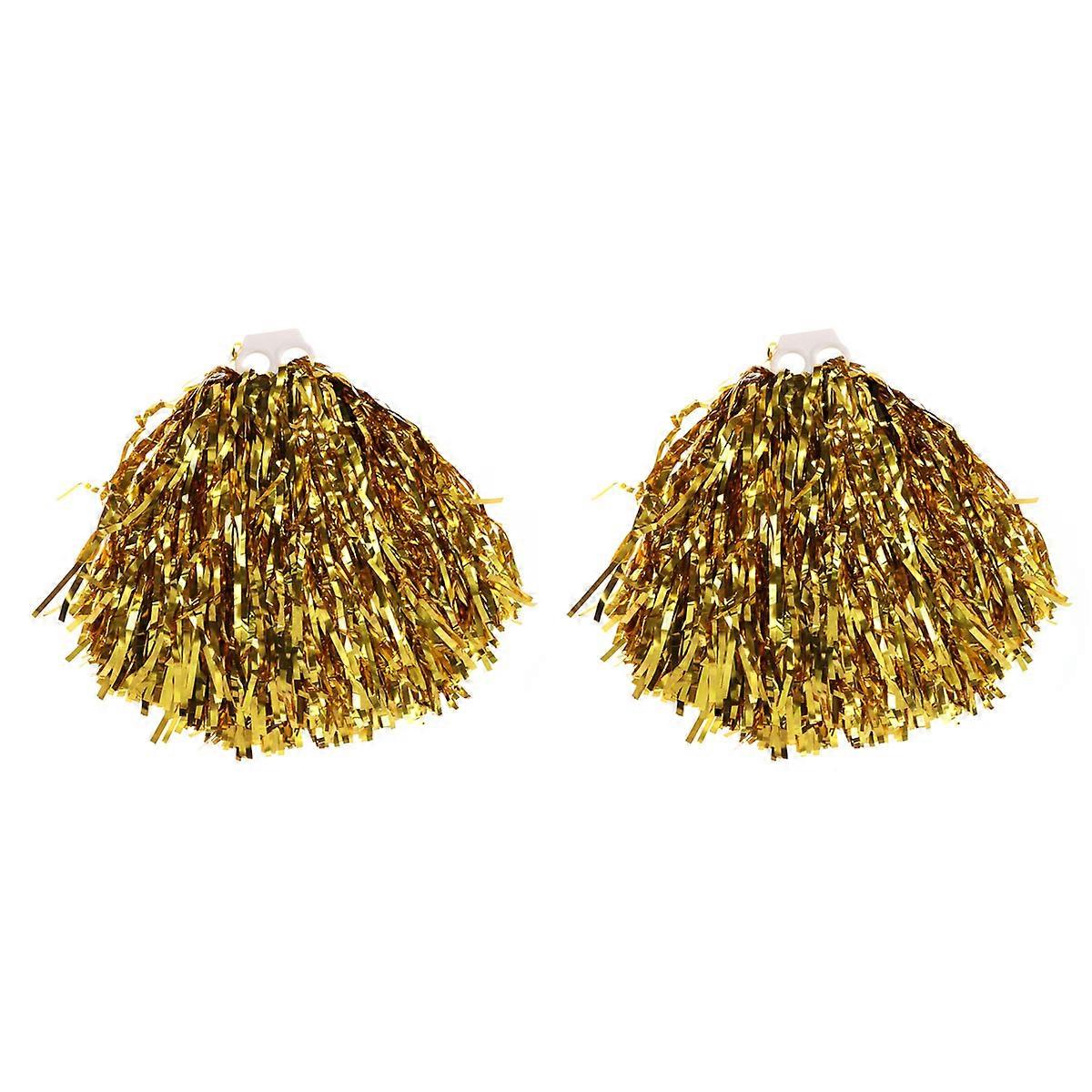 Pompons aus Kunststoff, 2 Paar, Gold