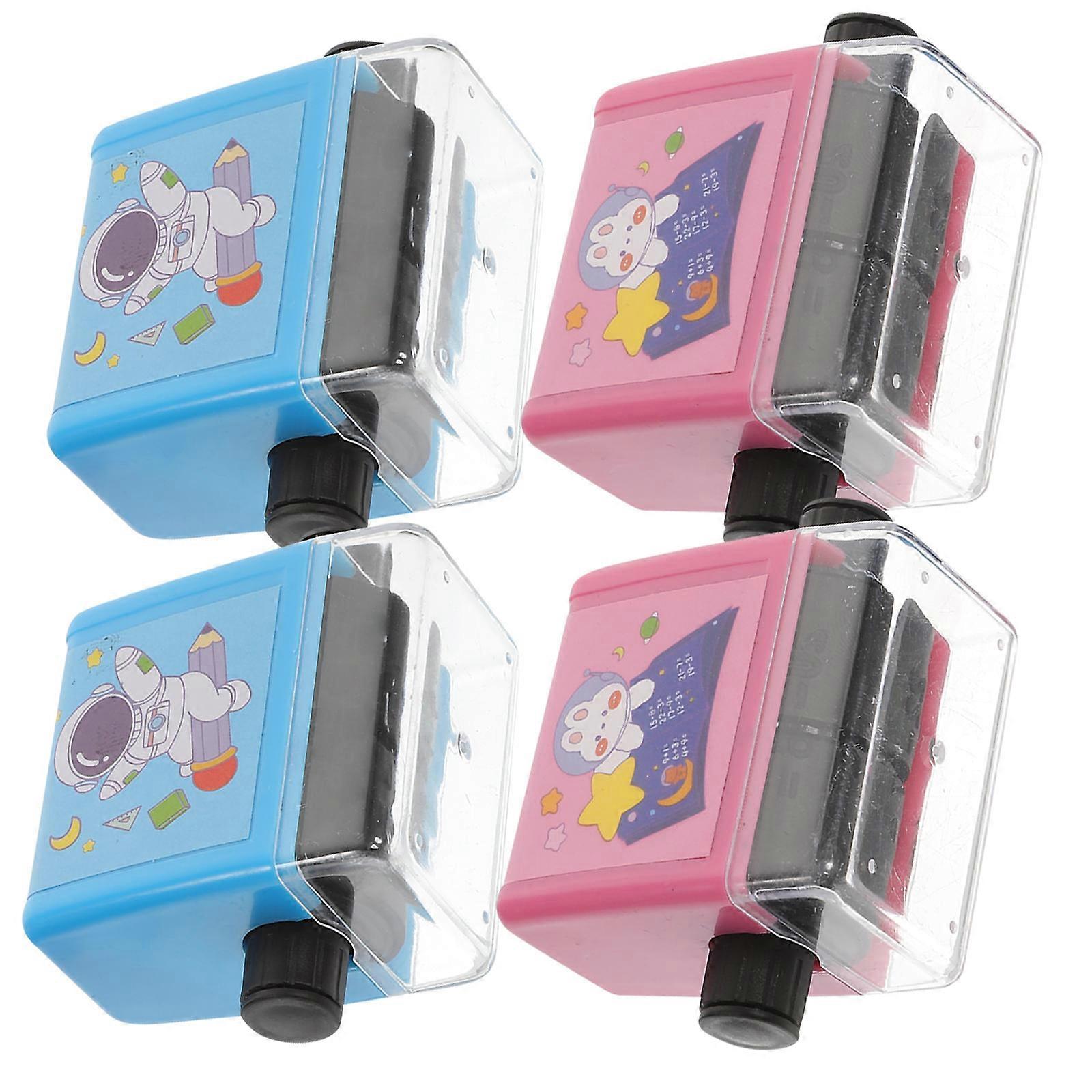 Lovely Roller Stamp Compact Math Stamp for Student Learning 4Sets