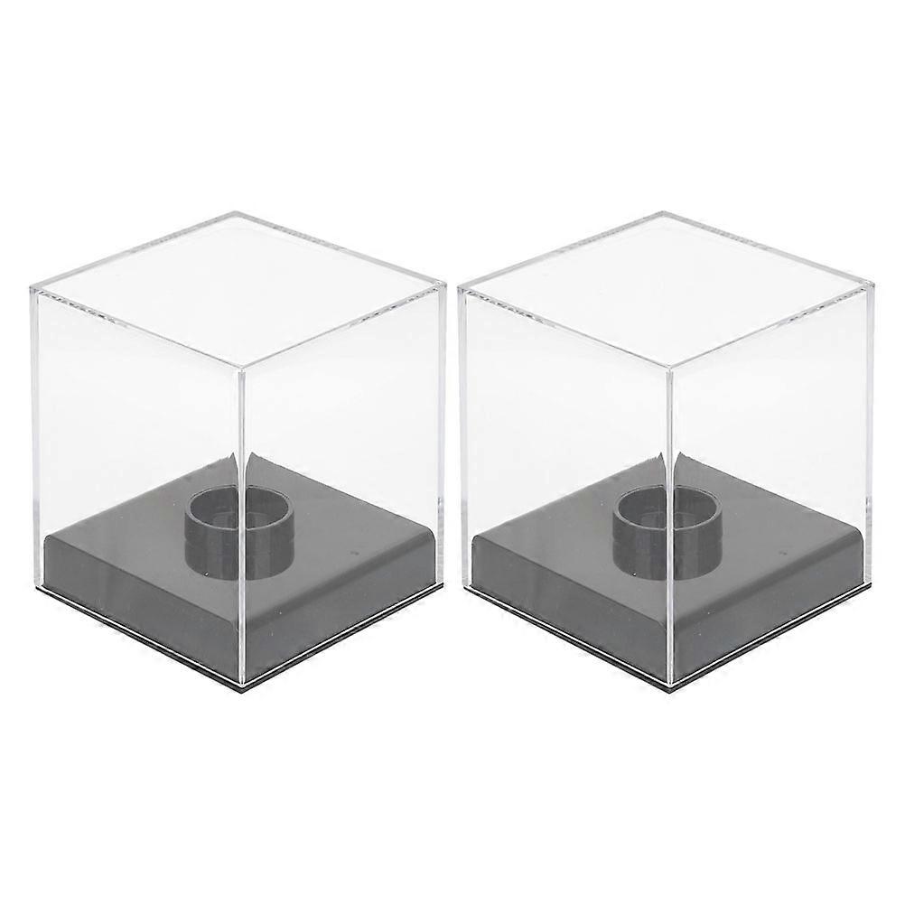 Acrylic Baseball Display Case for Storage Use Transparent 2Pcs Cube Box
