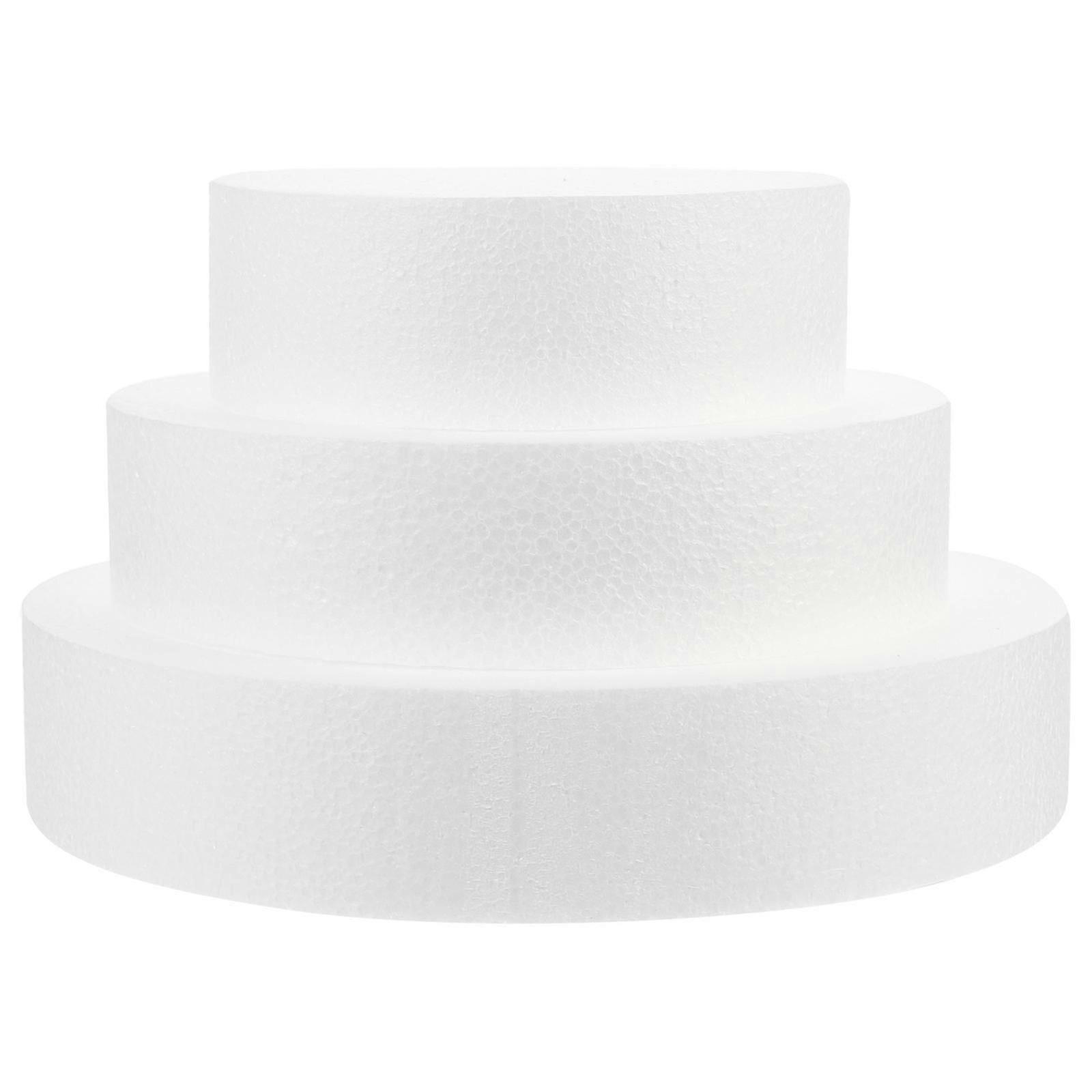 3Pcs White Foam Cake Dummy Model for Bakery Decorating