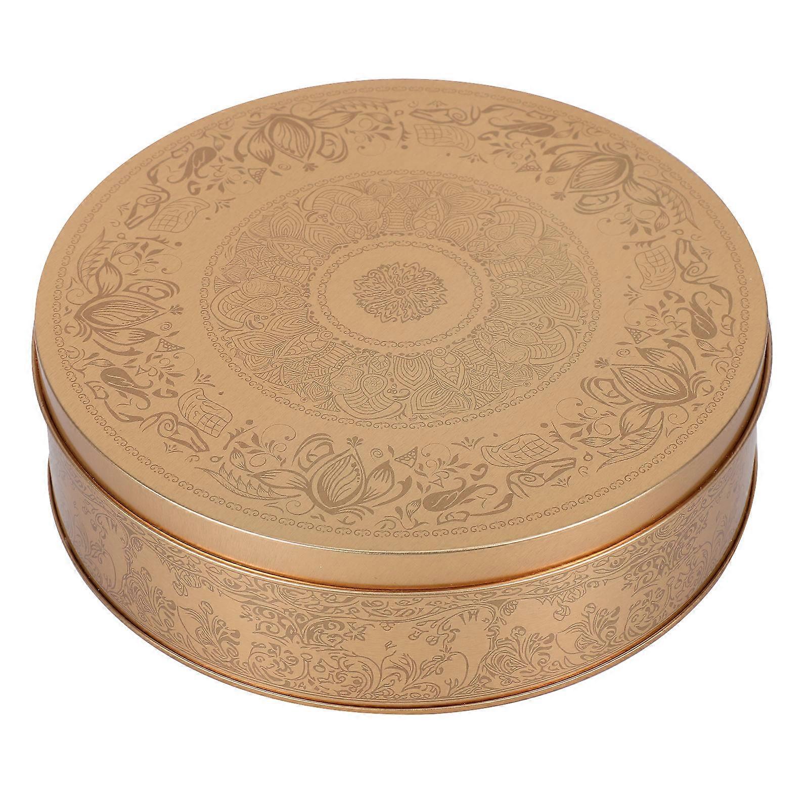 Cake Pan Empty Round Case Classic Decorative Tinplate Box Candy Cookie Box