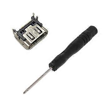 Repair Tool + HDMI-compatible Port Socket Interface Connector Replacement Spare Part compatible with Console Repair Accessory