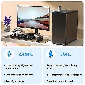 Adattatore WiFi USB da 1300 Mbps, scheda di rete wireless 2.4G/5G, adattatore Bluetooth 5.0, ricevitore WiFi Gigabit USB 3.0 per laptop