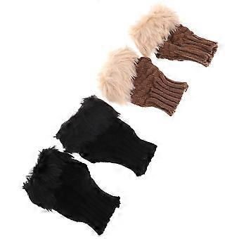 Winter Mitts Half Finger Gloves for 2Pairs Warm and Plush