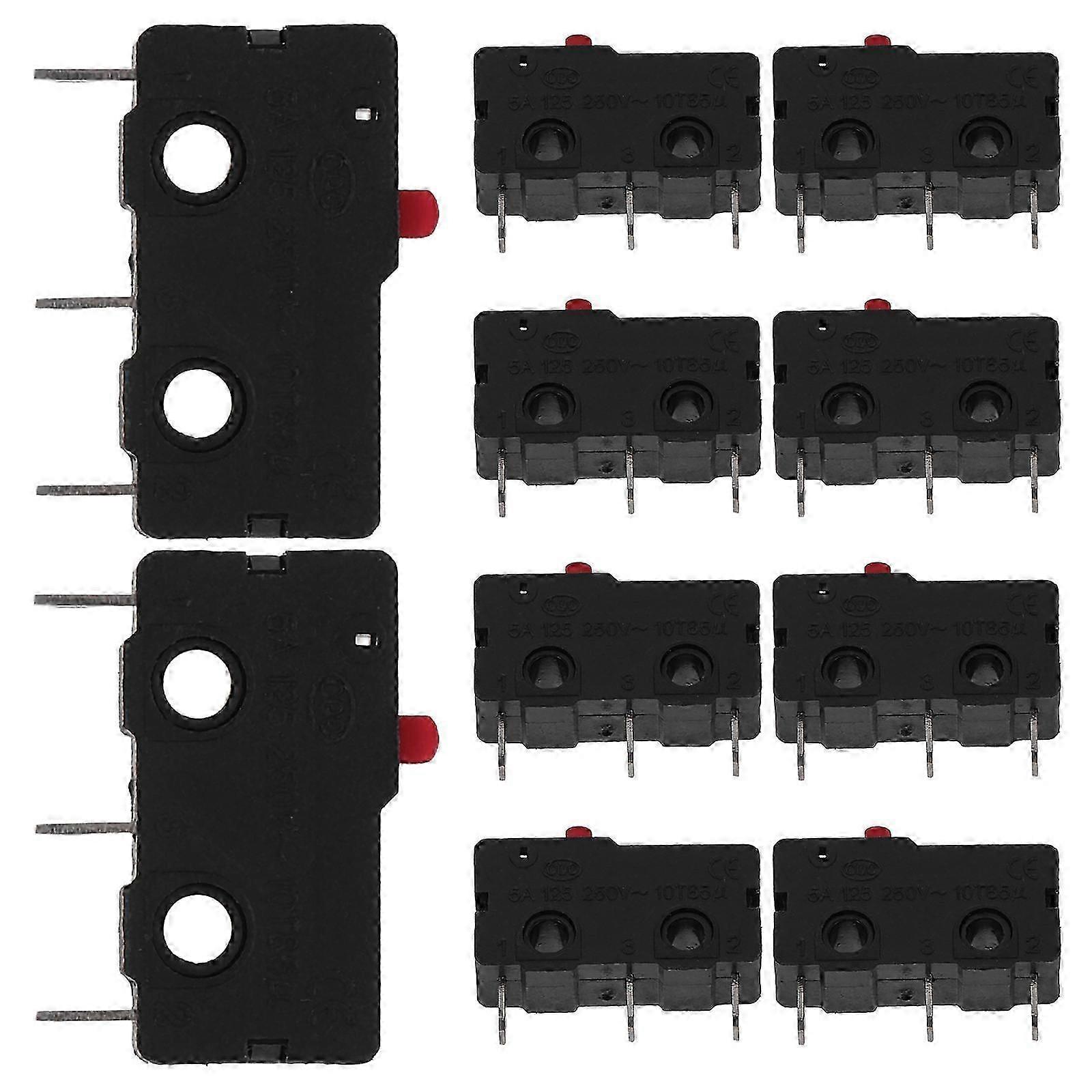 Micro Limit Switch 6A 20 Times/Min, Durable Compact for Automatic Control Systems, 10Pcs