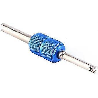 Tyre Valve Core Remover Steel Double Head Valve Core Removal Tool Car Motorcycle Air Conditioning Repair Tool (blue) (1pcs)