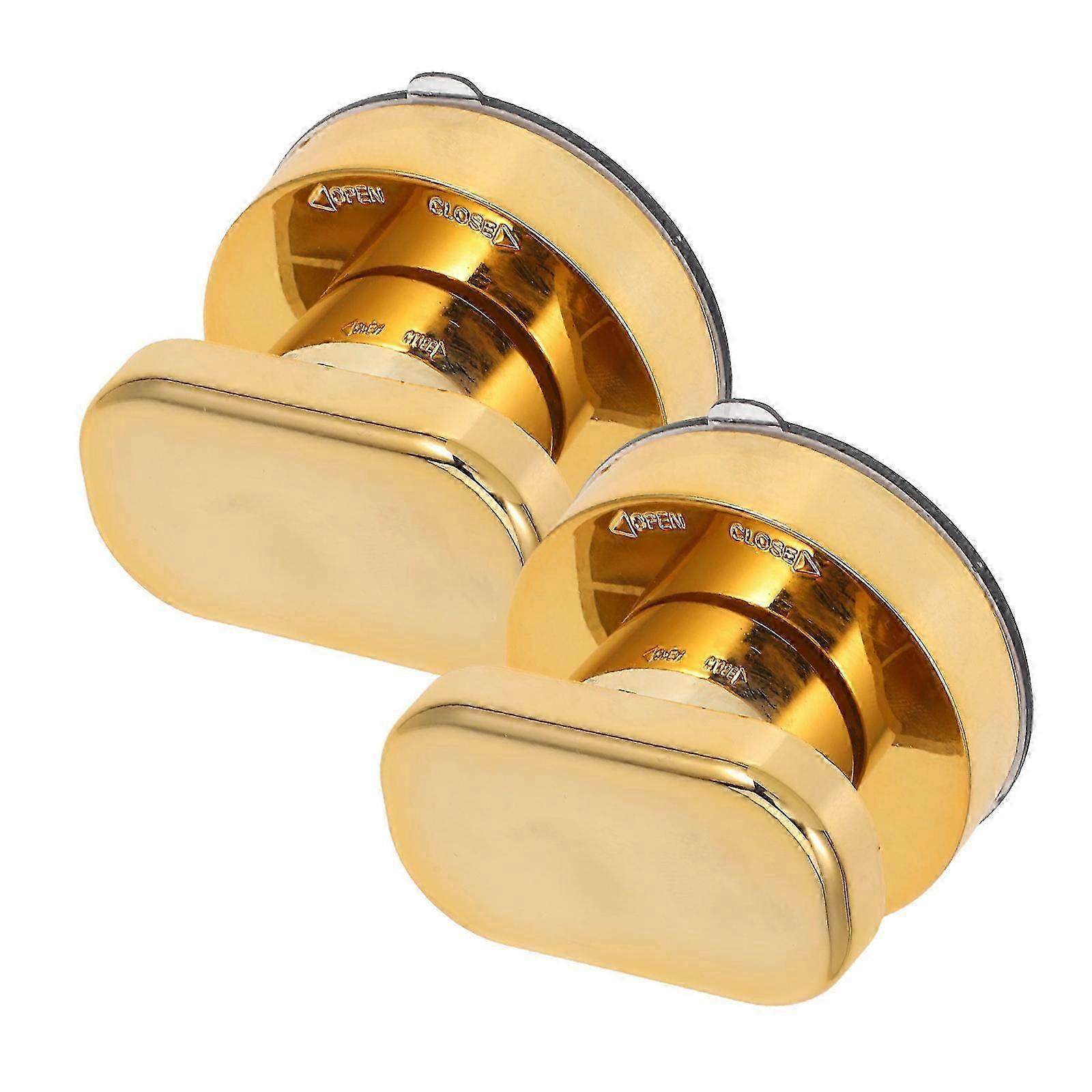 Suction Cup Armrest for Kitchen Cabinet Door Knobs 2Pcs ABS Golden Handles