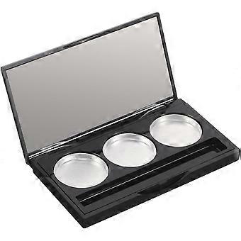 Portable Makeup Palette Empty Eyeshadow and Blush Case Refillable Cosmetic Storage Organizer with Brush Slot Compact Travel Makeup Box for Women