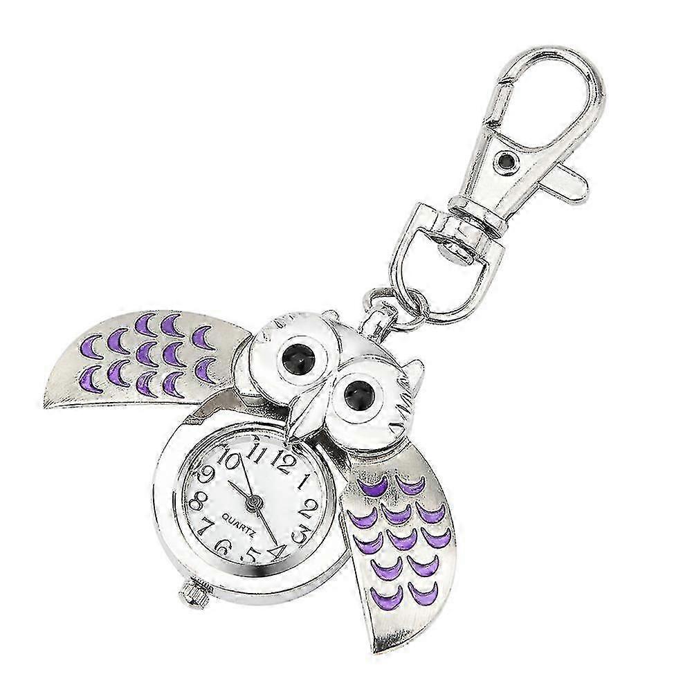Watch Clip Pocket Keychain Gorgeous Owl Pattern