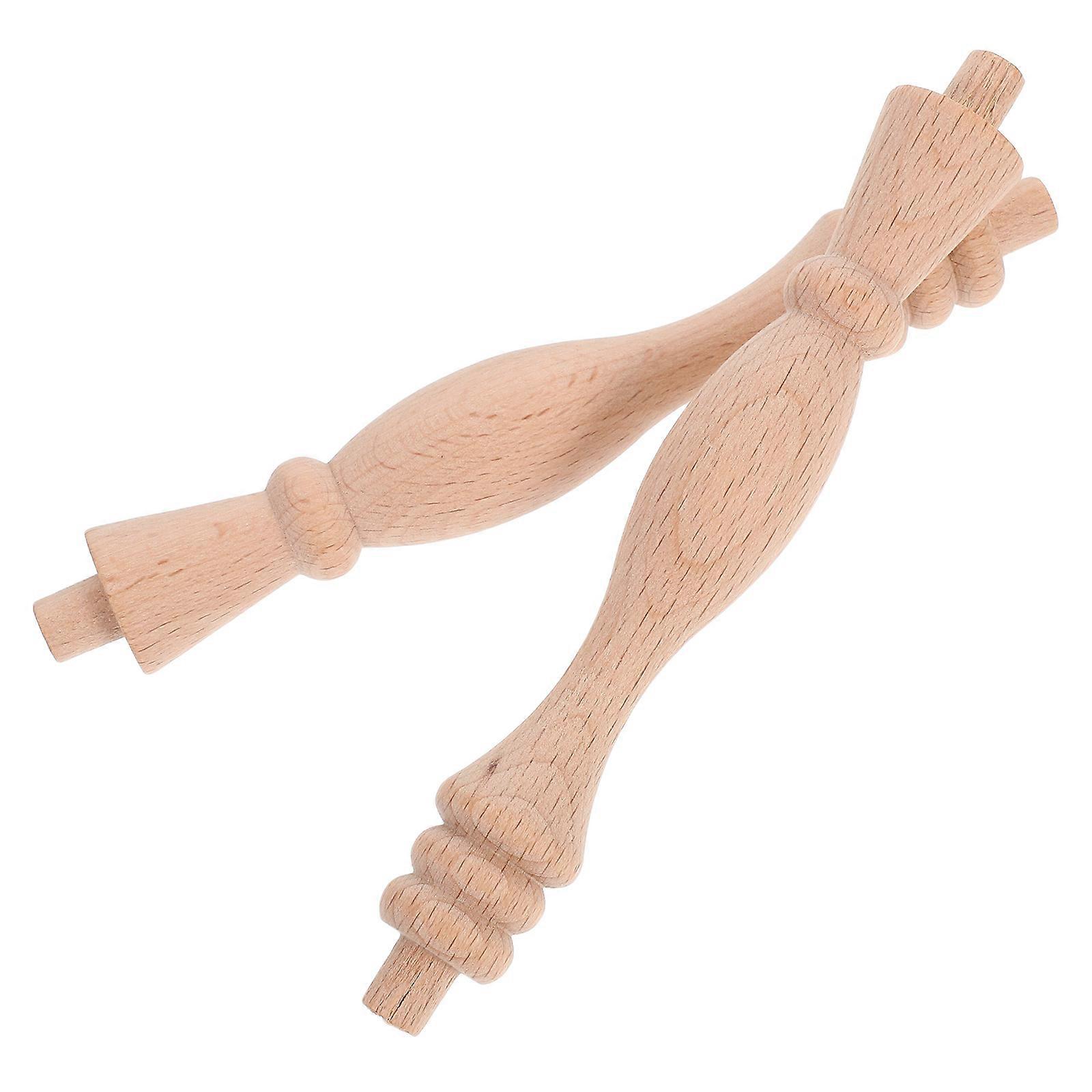2Pcs Wood Balusters for Staircase Railing Decoration with Solid Wood