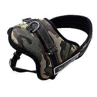 Breathable Mesh Dog Harness Vest, Camouflage Green, Cloth with Sponge Padding, Two Leash Attachment Points, Back Handle