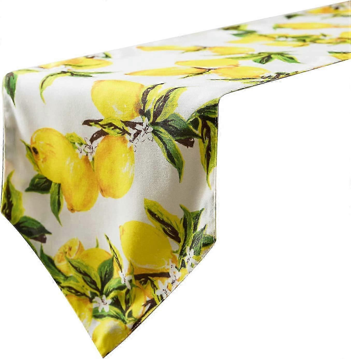 Waterproof Table Runner - Lemon Pattern - Table Decoration compatible with Dining Room, Party, Kitchen
