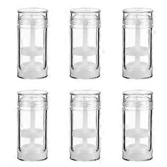 Clear Plastic Twist-Up Deodorant Containers for 6Pcs