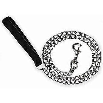 Dog Leash (120cm) Steel Metal Dog Leash Strong PU Leather Handle
