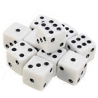 Conjunto de 10Pcs Seis Lados Quadrados Opaco 16mm Dados Preto & Branco Entretenimento Número Dados Acrílico Plástico Kit de Brinquedo^ccgv2