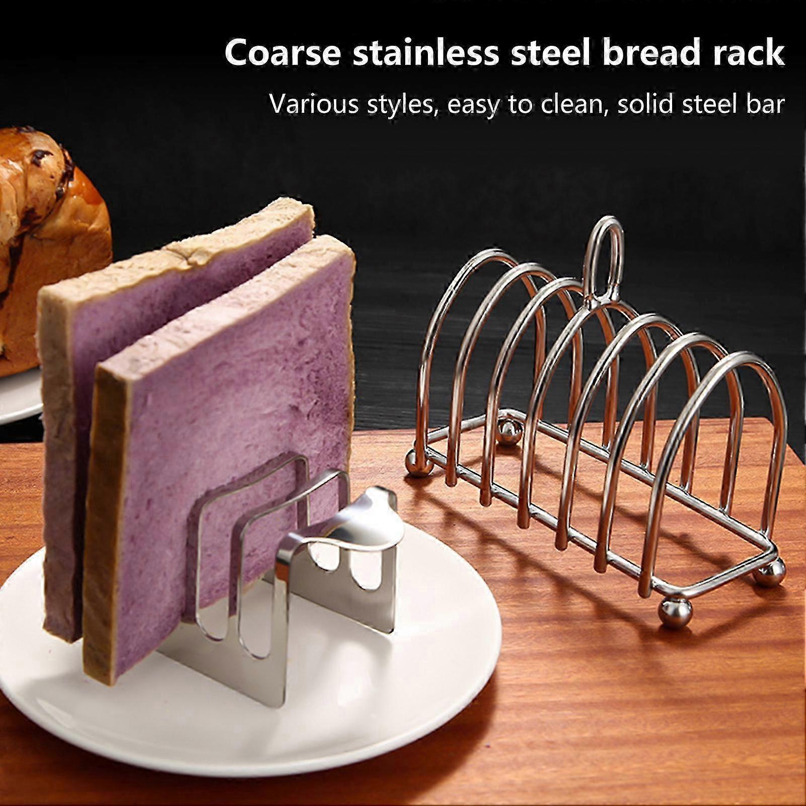 Stainless Steel Toast Rack 4/6 Slice Capacity Rust-proof Kitchen Bread Holder