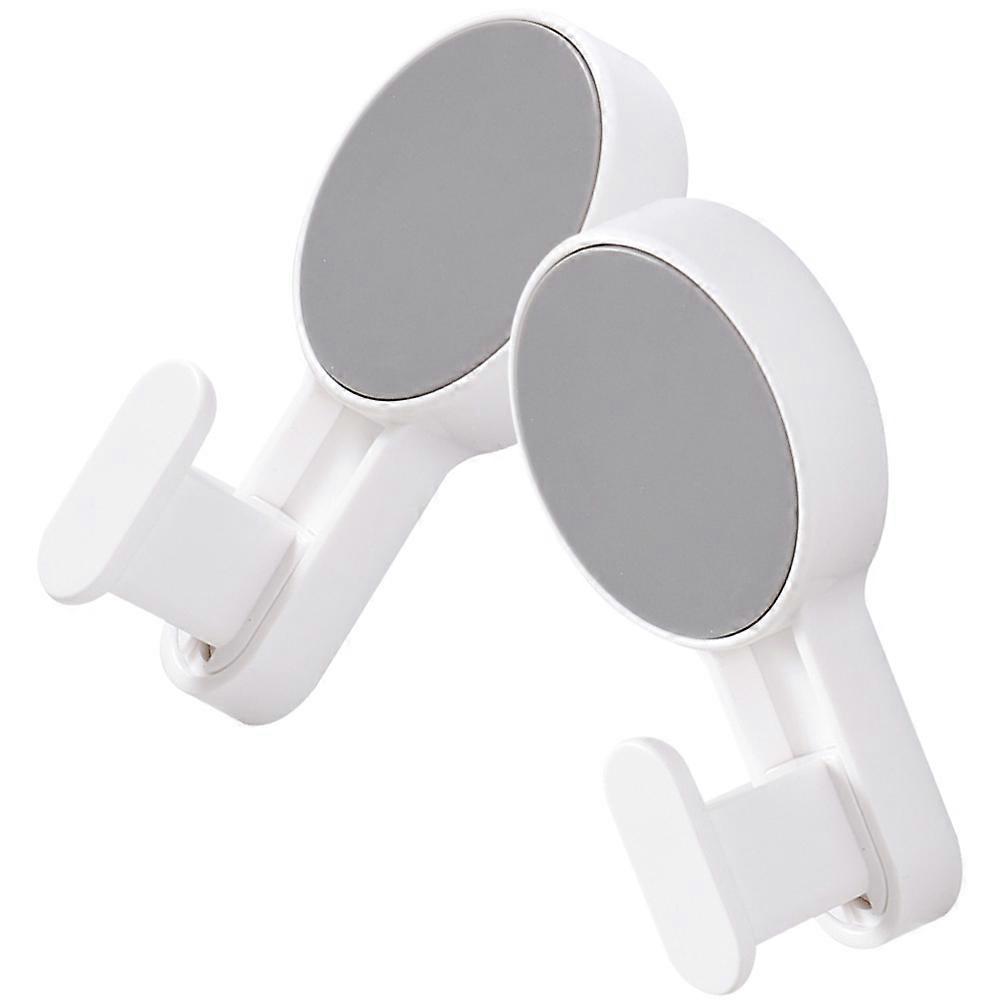 White Punch Free Wall Hooks for Bathroom Storage 2Pcs Set