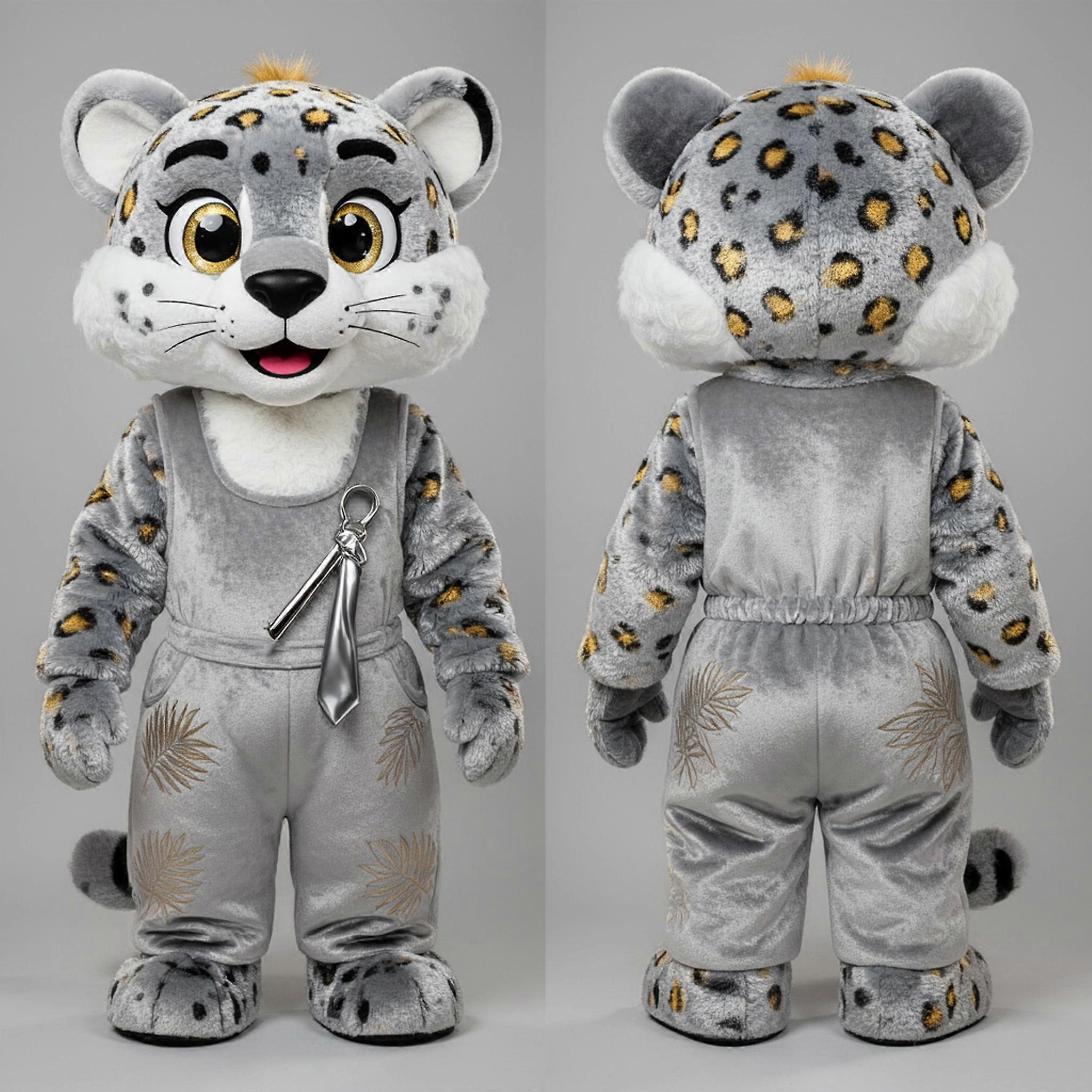 MASTICOT Silver Sleek Cheetah Mascot