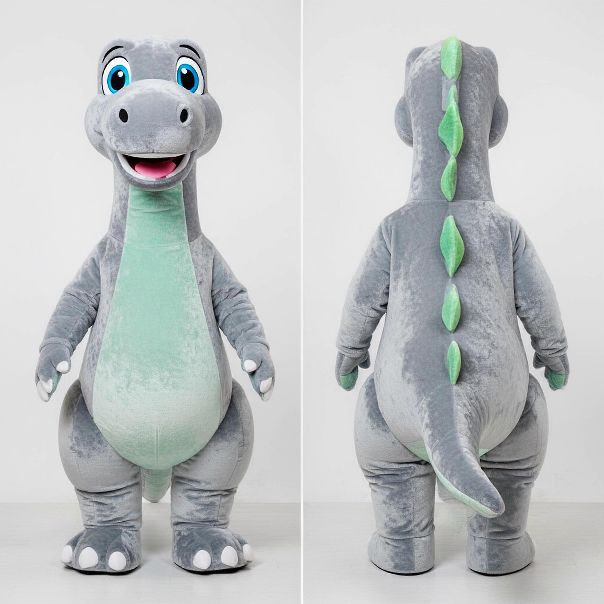 MASTICOT Silver Plush Padded Brachiosaurus Mascot