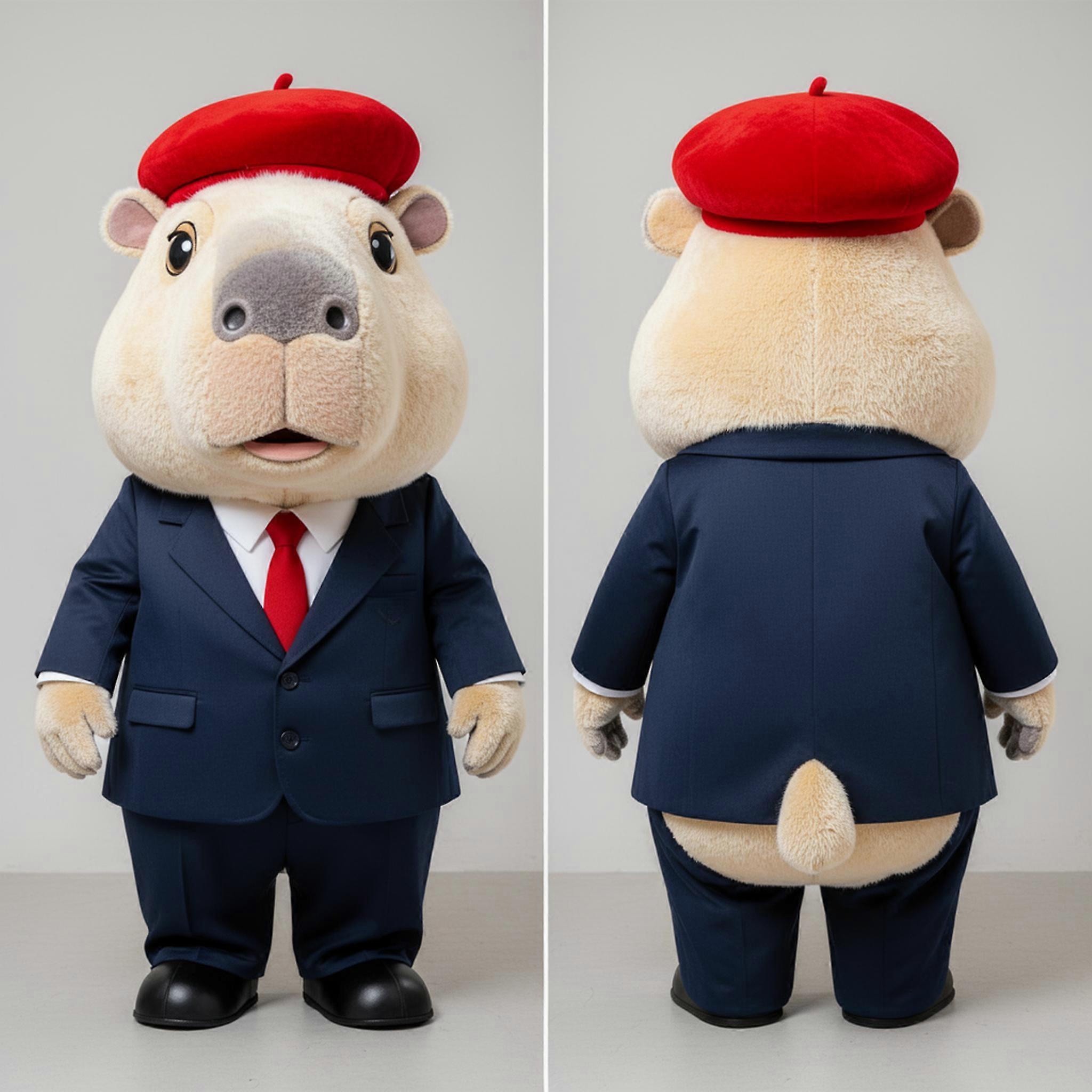 MASTICOT Cream Plush Capybara Mascot