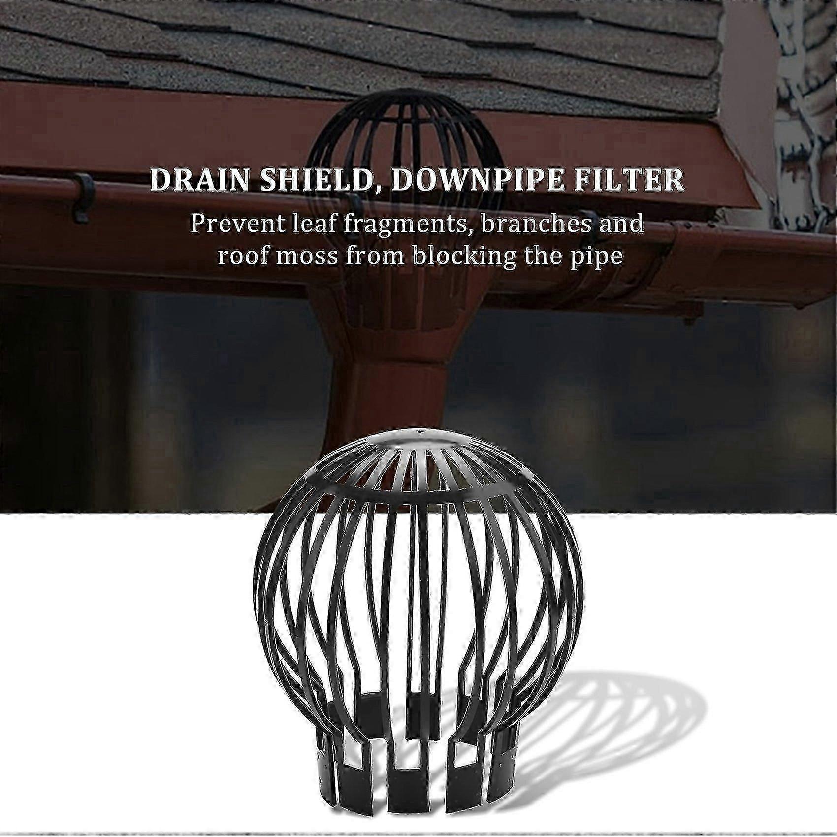 4PCS Gutter Protection Downpipe Strainer Prevents Pipe Blockage