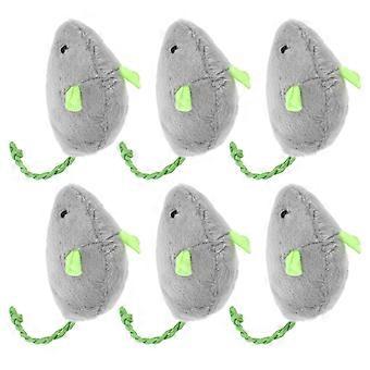 Plush Mouse Cat Toys for Entertainment 6Pcs Interactive Chew Toys for Cats